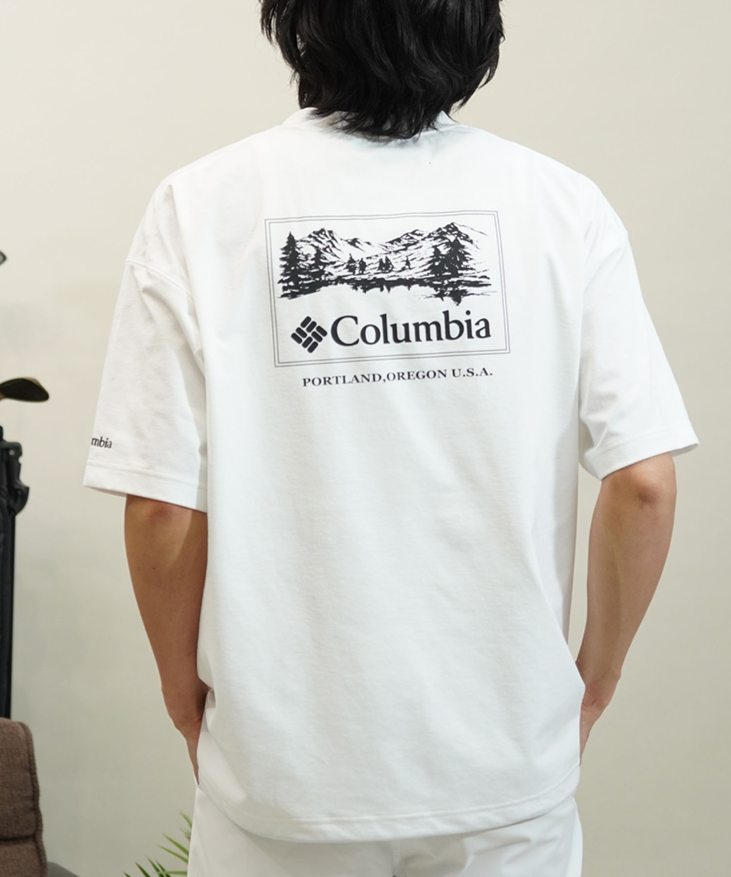 コロンビア Tシャツ メンズ 【ムラサキスポーツ限定】columbia コロンビア メンズ ユーティリティ 水陸両用 半袖Tシャツ UVケア ドロスト バックプリント PM0684