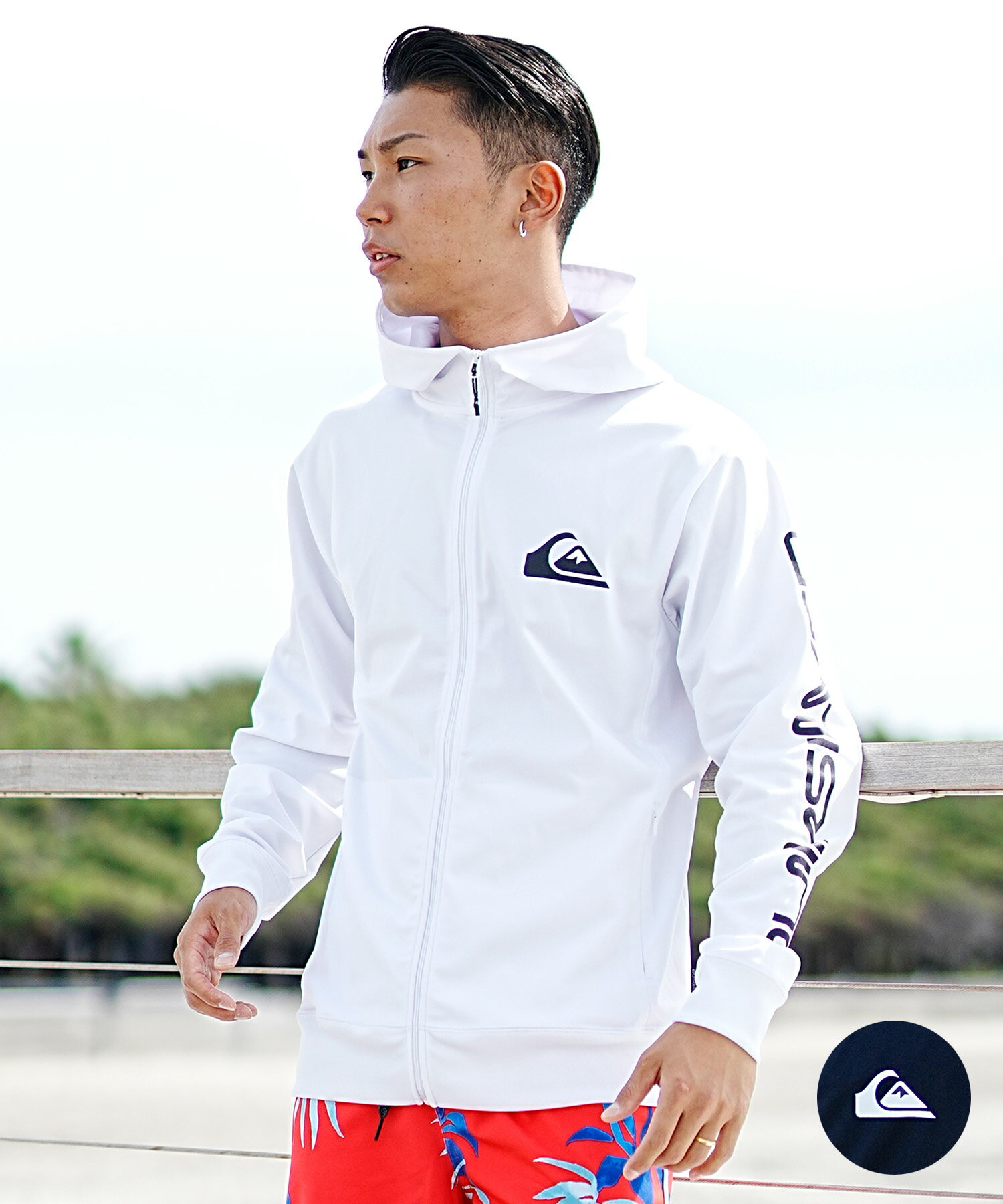 QUIKSILVER クイックシルバー メンズ ラッシュガード ジップアップ パーカー 長袖 水着 UVカット FRONT OMNI ZIP HOODIE QLY241032