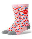 STANCE スタンス ソックス 靴下 STRANGE LOVE コラボモデル HEARTED CREW A545A25HEA#PNK