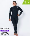 BILLABONG ビラボン GZ WITH ITADAKI 3X2mm BF018-011 ガルウィングジップ レディース ウェットスーツ フルスーツ ムラサ...