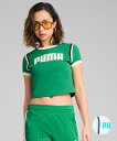 PUMA プーマ 半袖 Tシャツ レディース ミニT クロップド丈 FUTURE GRAPHIC 631946
