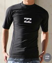 BILLABONG ビラボン 水着 ラッシュガード 半袖 Tシャツ メンズ UVカット ブランドロゴ BF011-850_BRJ