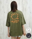 RUSTY ラスティ 水着 ラッシュガード 半袖 Tシャツ レディース バックプリント 水陸両用 UVカット 925466