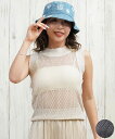 RIKKA FEMME リッカファム タンクトップ レディース サマーニット メッシュタンク シンプル RF25HS08