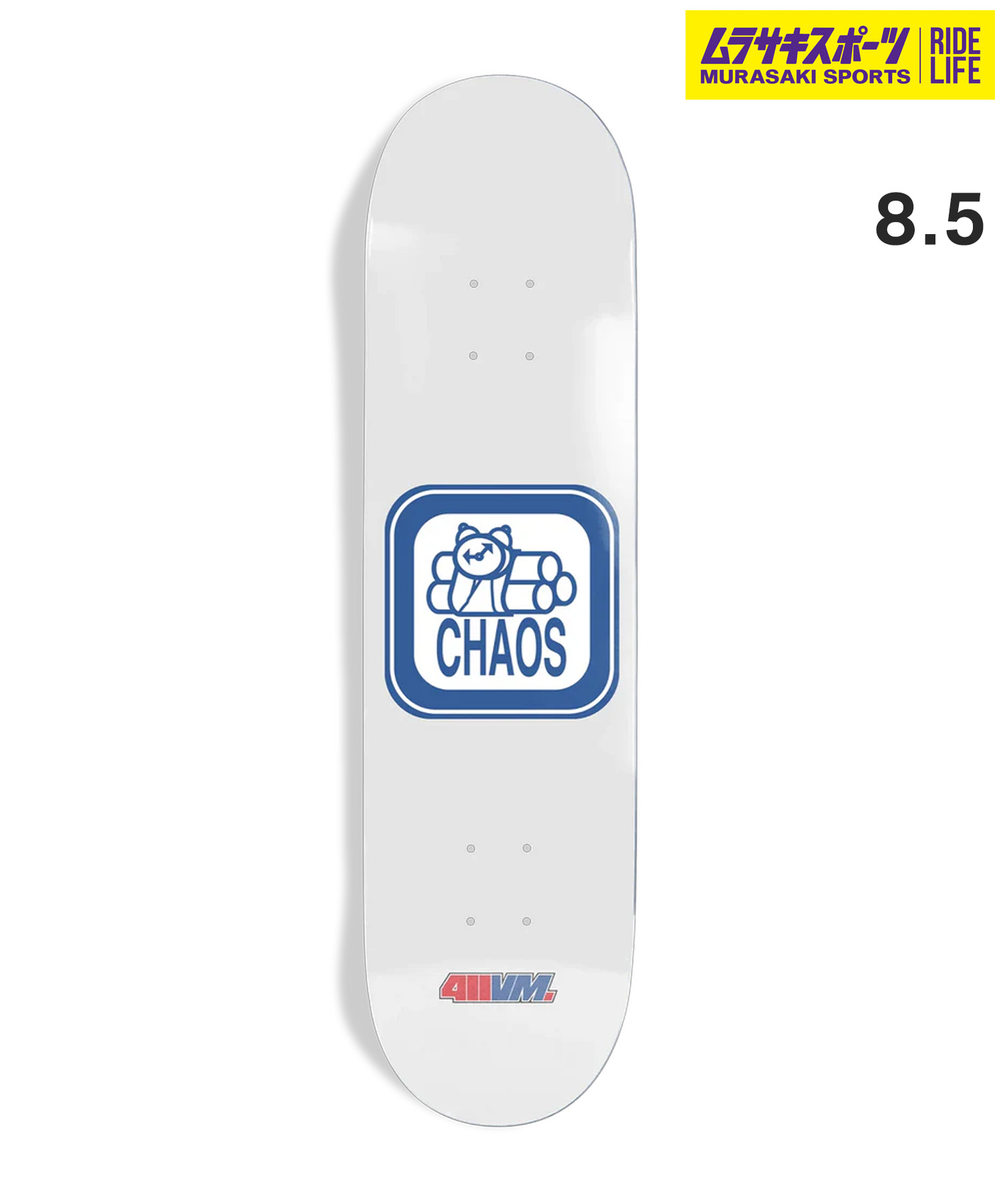411 フォーワンワン スケートボード デッキ 8.5inch 411 CHAOSDECK ムラサキスポーツ