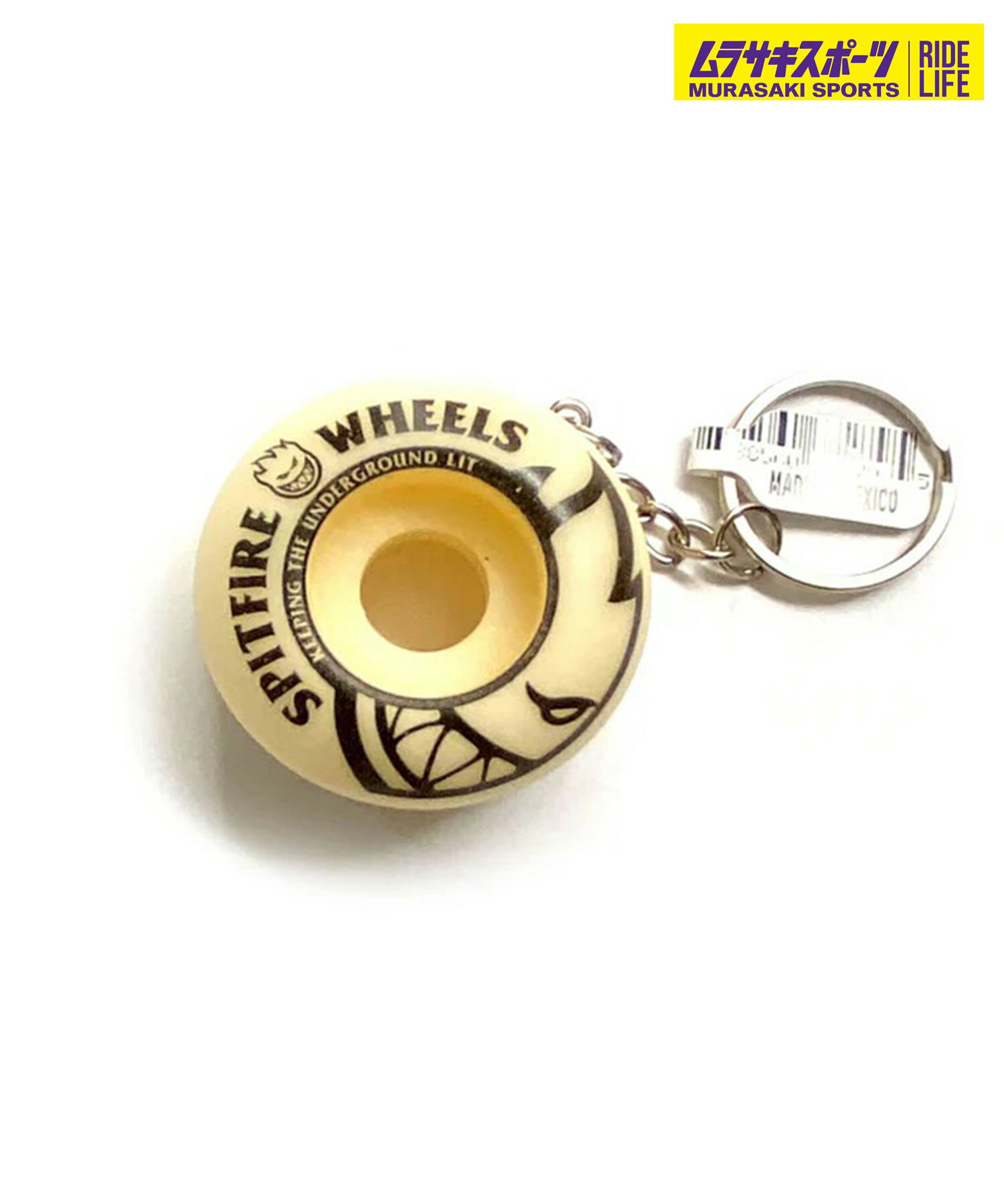 SPITFIRE スピットファイヤー スケートボード ウィール キーホルダー KEY CHAIN WHEEL NATURAL ムラサ..