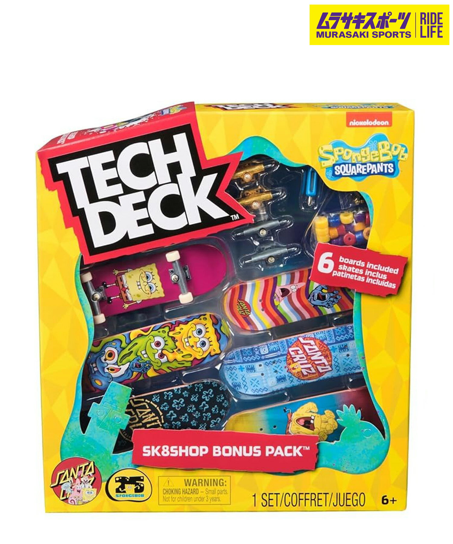 TECH DECK テックデッキ スケートボード ユビスケ フィンガーボード SPONGEBOB SK8SHOP BONUS PACK ムラサキスポーツ プレゼ...