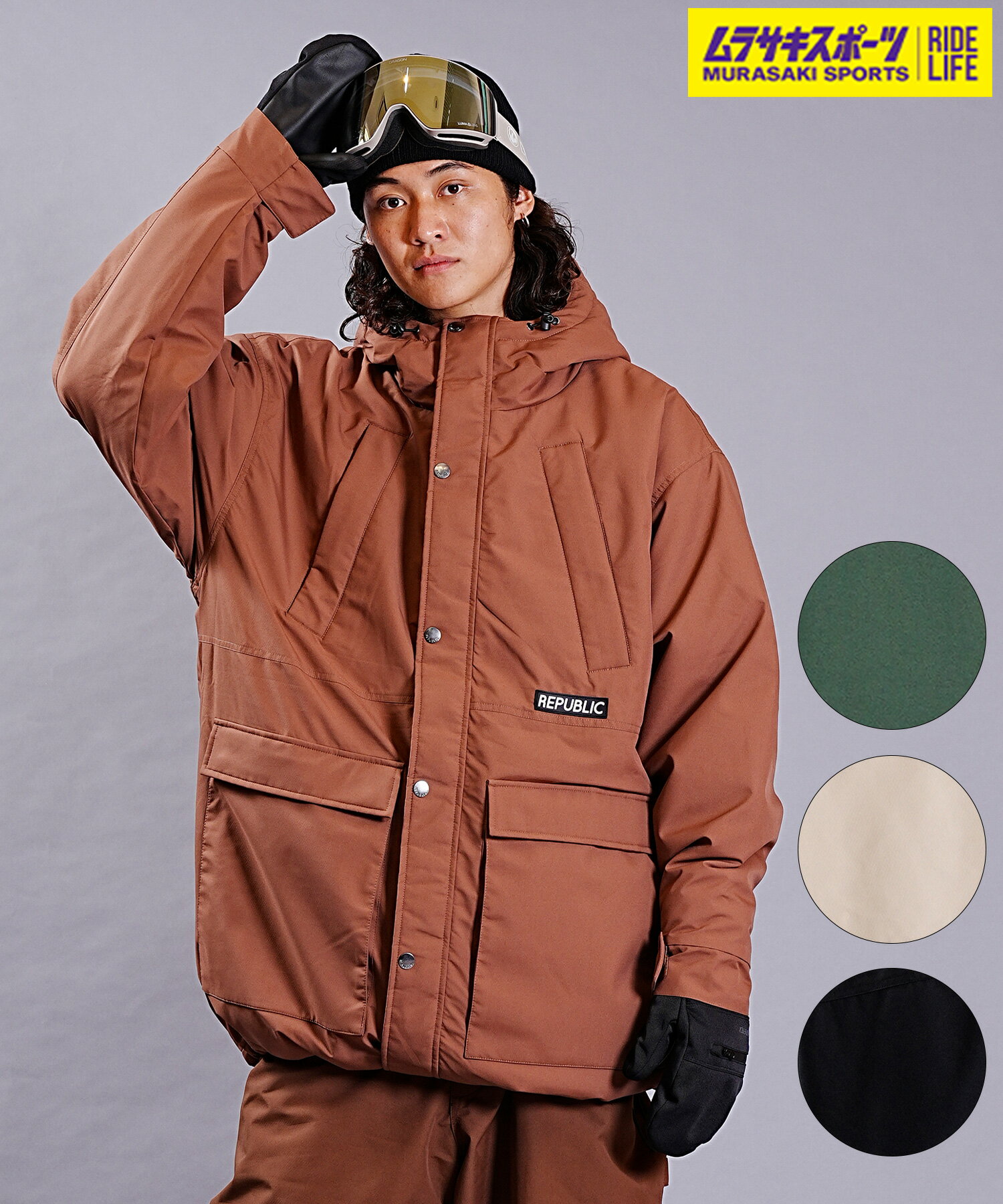 REPUBLIC リパブリック スノーボード ウェア ジャケット ユニセックス NAUGHTY MOUNTAIN PARKA 23-24モデル ムラサキスポーツ KK H5