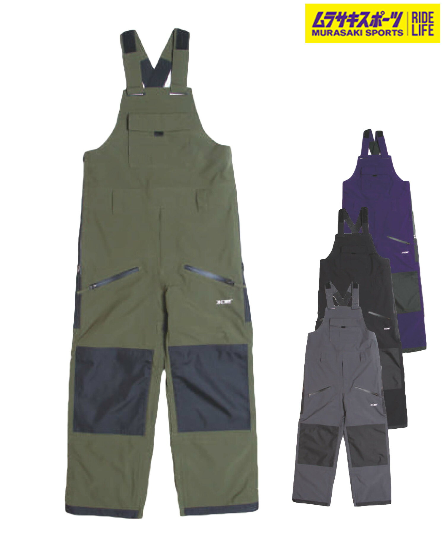 KNOWY ノーウェイ スノーボード ウェア パンツ ユニセックス ビブパンツ FLASHBACK BIB ムラサキスポーツ 24-25モデル LL C21