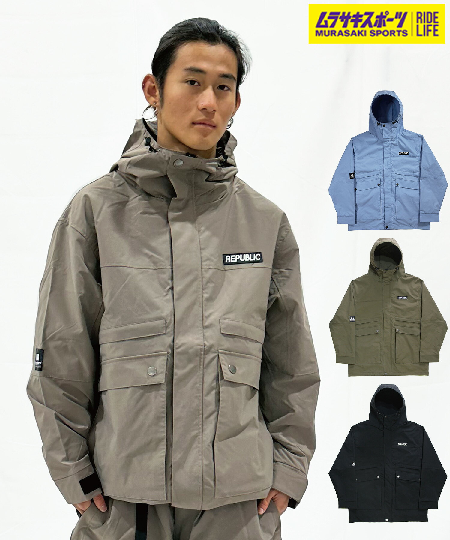 早期購入 REPUBLIC リパブリック スノーボード ウェア ジャケット ユニセックス JK LUV SIC PARKA ムラサキスポーツ 24-25モデル LL E9