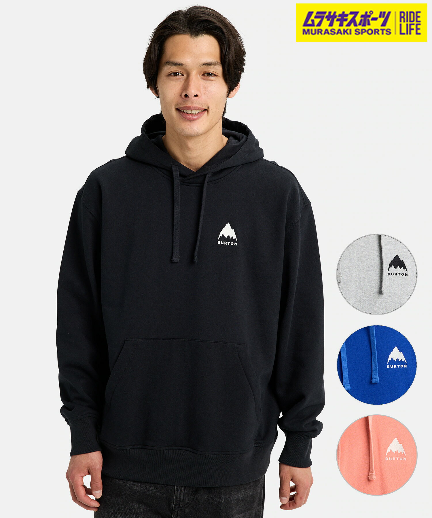 【2526】BURTON バートン スノーボード ウェア インナー ユニセックス Mountain Pullover Hoodie フーディー パーカー ムラサ...