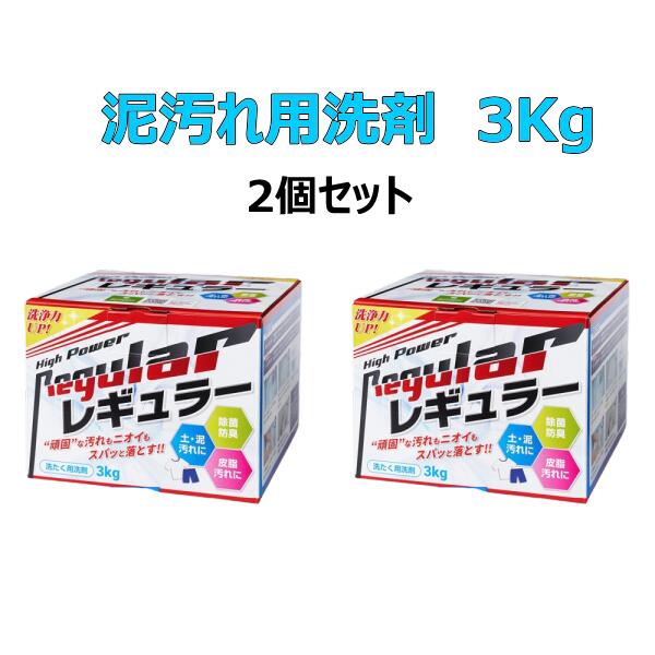 【北海道＆本州＆四国のみ送料無料】リニューアル版 泥汚れ専用洗剤レギュラー 3キロ×2箱セット [アルク有限会社・ライフネクスト・野球やサッカーの頑固な泥汚れをスパッと落とす・リン系洗剤・酵素配合・3kg・レビューでサンプルをプレゼント]