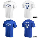 【送料無料】【大谷翔平】ドジャーズ　Tシャツ　野球　限定　大谷翔平　OTANI　17　mkml0124as02　ML01-24AS-0002 ホワイト　ブルー　白　青　大人用　ロサンゼルス・ドジャース(Los Angeles Dodgers)、チームライセンスモデルの半袖シャツ。(17 OHTANI)。