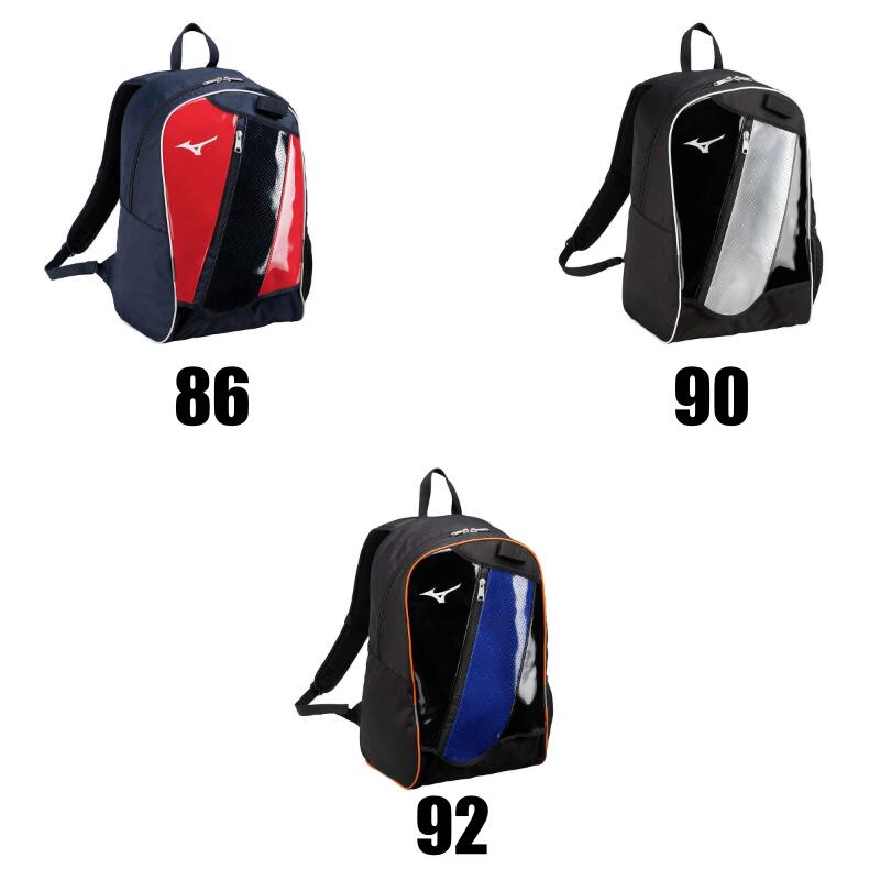 ミズノプロ バックパックJr.(23L)[ジュニア]1FJDB851 86：ネイビー×レッド 90：ブラック×シルバー 92：..