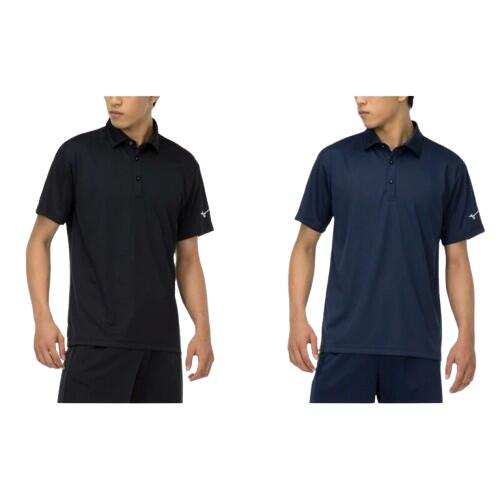 【メール便 1点まで】 ナビドライポロシャツ(半袖・メンズ) 32MAC193 09ブラック×シルバー 14ドレスネイビー×シルバー [MIZUNO ウエアー ...