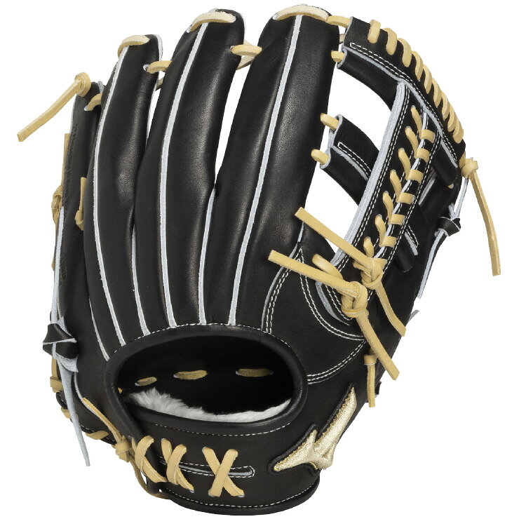 メーカー：MIZUNO　ミズノ カテゴリ：野球 種別：軟式グラブ 品番：1AJGR35213 商品名：軟式用グローバルエリートProfessional Selection紅林型：サイズ9 カラー：0980：ブラック×ブロンド サイズ：9 対象：軟式用 素材：受球面／背面：クレストハイド（天然皮革：牛革）
