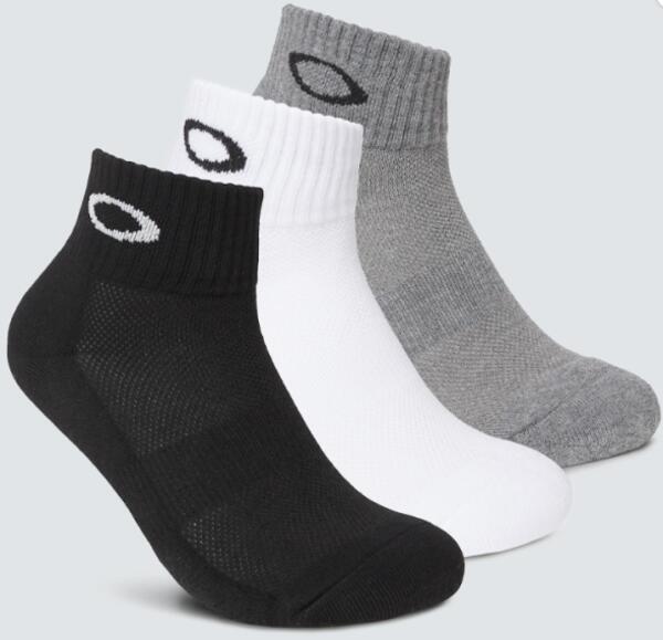 【メール便対応 商品1個まで】オークリーソックス ベーシック メンズ ウイメンズ 93238JP ホワイト ブラック グレー ソックス (3足組) 23-25c...