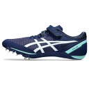 ・ブランド：アシックス asics ・カテゴリー：陸上＆ランニング ・種目：陸上スパイク ・商品名：SP BLADE 9（ユニセックス） NEW ・商品コード：1093A137 カラー：401（BLUE EXPANSE/WHITE） サイズ：24.0〜28.5cm アッパー素材：合成繊維+合成樹脂/人工皮革 アウター素材：合成底 スパイク：スパイク:金属製（鉄）＝リバース柱状スパイク7mm：取り替え式　金属製（鉄）＝7mm：固定式 ウイズ（足幅）：標準（スタンダード） 対象グラウンド：オールウェザートラック専用（注：土トラックには使用できません） 付属品:ハンドル（台湾製） （特徴） SP BLADE 9（エスピー ブレード 9） しなやかな屈曲性で人気のモデル。 ヒール部分にはクッション性がありハードル種目にも対応。 アッパーには弾力性のあるHL-0メッシュを採用。 シューズの内外両方向からサポートをするダイナラップの採用と合わせて、 スプリンターの足をしっかりとホールドします。