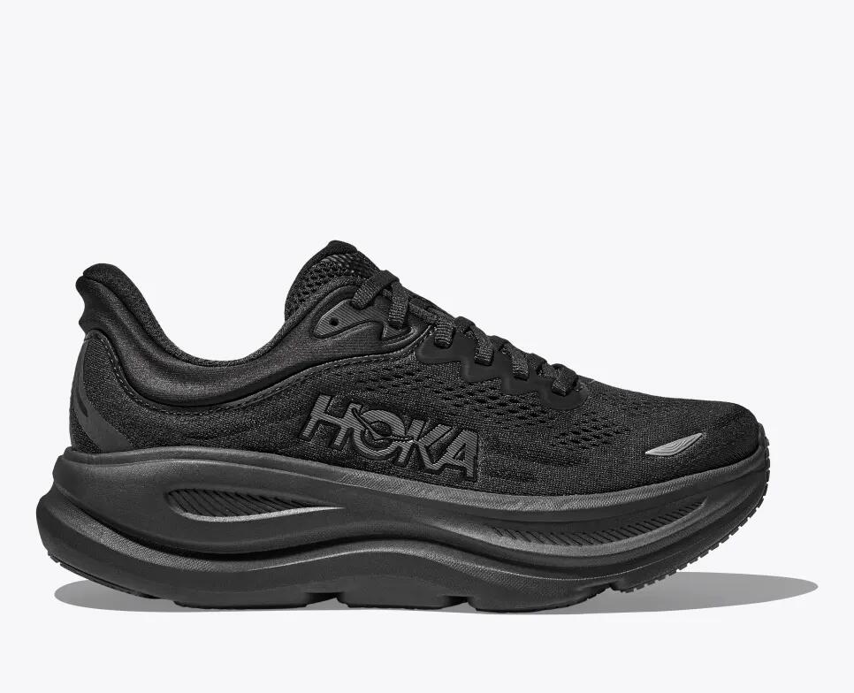 Rakuten - 【スーパーセール限定クーポン有】【営業日即日出荷】 ホカ ボンダイ 9 メンズ ランニングシューズ HOKA BONDI 9 1162011 BBLC ブラック 黒 オールブラック 厚底 スニーカー ジョギング ウォーキング 立ち仕事 クッション レギュラー