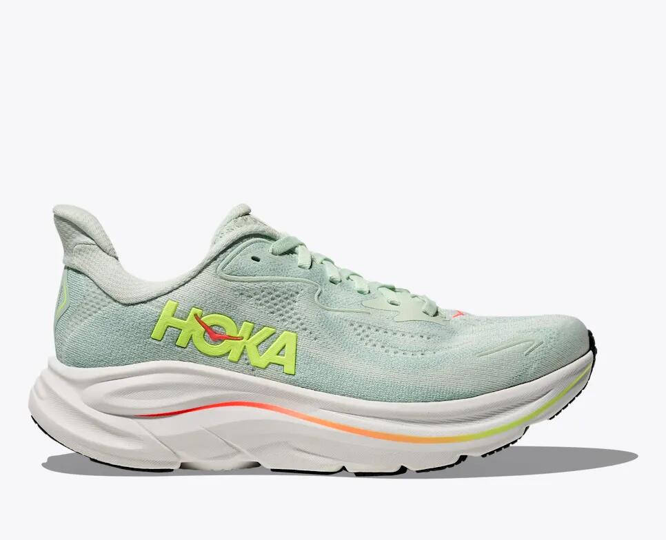 Rakuten - 【営業日即日出荷】 ホカ クリフトン 10 レディース ランニングシューズ HOKA CLIFTON 10 1162031 SLSSN シーグラス ネオンフレーム 厚底 スニーカー ジョギング ウォーキング 立ち仕事 ウィメンズ