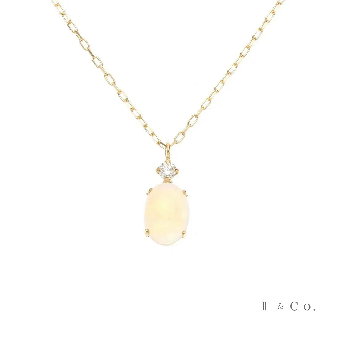 L&Co.K10 オパール ネックレス 95-1314 シンプル かわいいギフト プレゼント クリスマス 誕生日 記念日