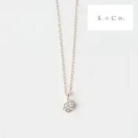 L&Co. K18PG ダイヤモンド 0.10ct ネックレス 66-7644 シンプル かわいいギフト プレゼント クリスマス 誕生日 記念日