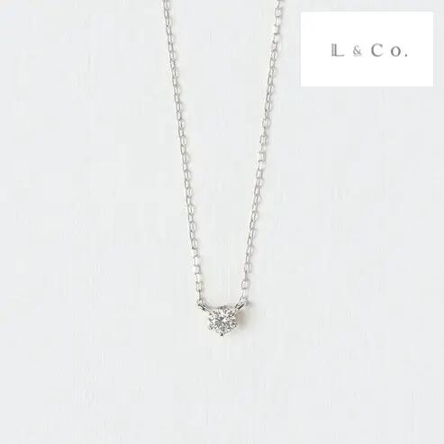 L&Co. K18WG ダイヤモンド 0.10ct ネックレス 66-8979 シンプル かわいいギフト プレゼント クリスマス 誕生日 記念日
