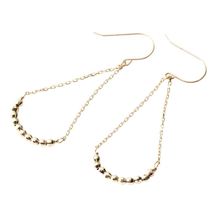 乐天商城 - K10 ピアスYellowGoldミラーボールライン　フック式　JAE-07010 【smtb-ms】【送料/代引き無料】 ギフト プレゼント クリスマス 誕生日 記念日 贈り物 人気 おしゃれ ペア 祝い セール 結婚式 メンズ レディース