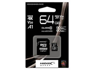 HIDISC nCfBXN microSDXCJ[h 64GB CLASS10 UHS-I Speed class3. A1Ή HDMCSDX64GCL10V30