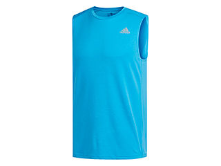 adidas/アディダス RESPONSE オウン ザ ラン ノースリーブTシャツ Oサイズ (ショックシアンS19) FRP76-DQ2527