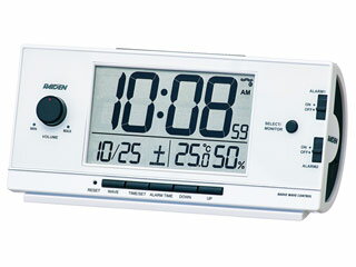 SEIKO/セイコークロック NR534W 大音量電波目覚し時計 温湿度表示/日付表示/ライトつき 【ライデン】(riden)