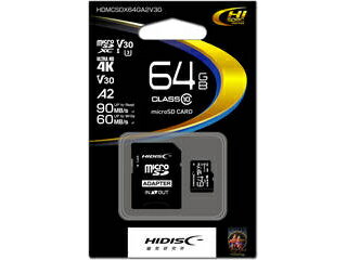 HIDISC nCfBXN microSDXCJ[h 64GB CLASS10 UHS-I Speed class3. A2Ή HDMCSDX64GA2V30