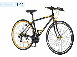 L.I.G/エルアイジー 【代引不可】MOVE 700c 7段変 クロスバイク自転車 (ブラック)