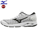 mizuno/ミズノ J1GC1829-11 WAVE KNIT R2 ランニングシューズ 【25.5】 （ホワイト×ブラック）