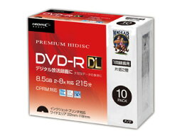 HIDISC/ハイディスク HIDISC DVD-R DL 1回 CPRM対応 録画用 インクジェットプリンタ対応10枚 スリムケース入り HDDR21JCP10SC