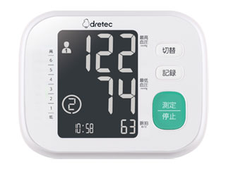 dretec/ドリテック BM-212WT(ホワイト)　上腕式血圧計【単3形乾電池×4個】