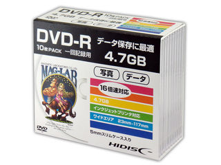 HIDISC nCfBXN 10PXP[X DVD-R 4.7GB L^p HDDR47JNP10SC