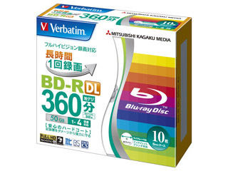 三菱化学メディア 【Verbatim/バーベイタム】 録画用BD-R DL 50GB（1-4倍速対応） 5mmケース 100枚セット VBR260YP10V1 【箱買いでお買い得！】10枚入り×10個 合計100枚セット