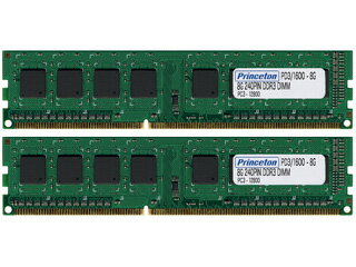 Princeton/プリンストン デスクトップPC用増設メモリ 8GB×2枚組 PC3-12800（DDR3-1600） 240pin DDR3 SDRAM PDD3/1600-8GX2