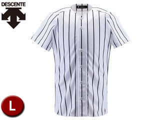 デサント DESCENTE DB6000-SWBK ユニフォームシャツ フルオープンシャツ（ワイドストライプ） 【L】 (Sホワイト×ブラック)