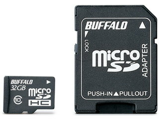 BUFFALO バッファロー microSDHCカード 32GB Class10(クラス10) SD変換アダプター付き RMSD-32GC10AB