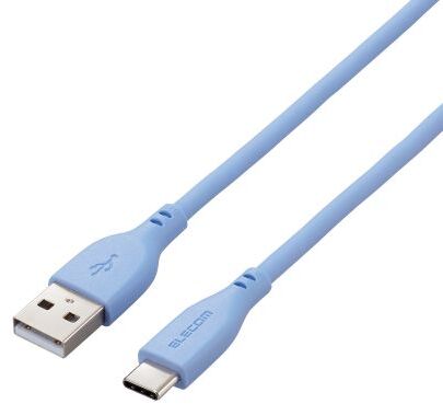 ELECOM エレコム USB-A to USB Type-Cケーブル/なめらか/2.0m/ゼニスブルー MPA-ACSS20BU