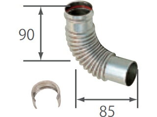 TOYOTOMI/トヨトミ H-L-40　排気用L形継ぎ手（ パイプホルダー付き）　90×85mm 11180473