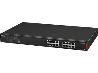 BUFFALO バッファロー 法人向け Giga対応 Layer2 アンマネージPoEスイッチ 16ポート BS-GUL2016PT ブラック 単品購入のみ可(同一商品であれば複数購入可) クレジットカード決済 代金引換決済のみ