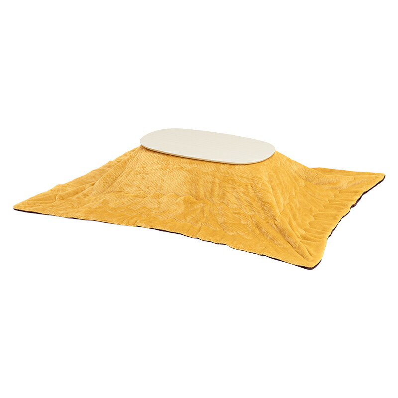 萩原 ハギハラ こたつ ホワイトウォッシュ＋うす掛け布団(イエロー) 2点セット カルミナ950WS+ビケ950Y..