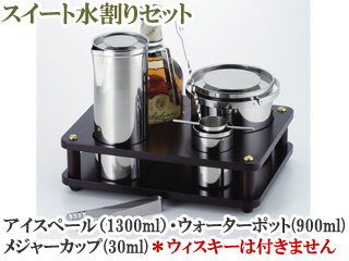 商品情報 セット内容アイスペール（1300ml）・ウォーターポット(900ml)・メジャーカップ（30ml）・スタンド・バースプーン・木台296×226×H82mm材質18-8ステンレス・MDF MR642　