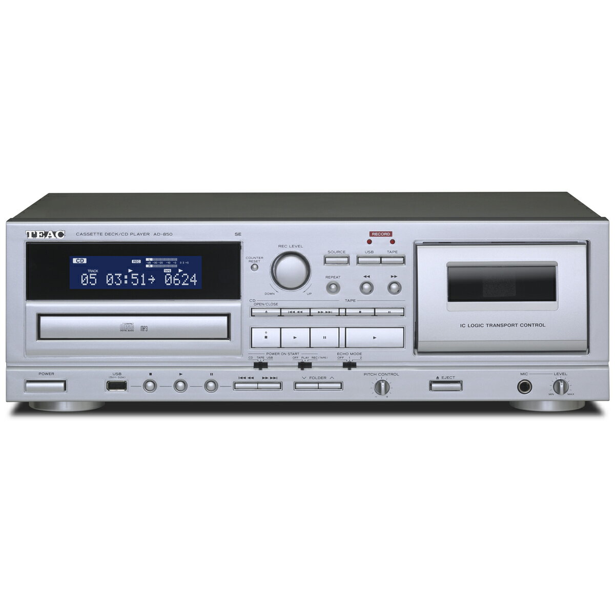 TEAC ティアック AD-850-SE(シルバー) カセットデッキ/CDプレーヤー 【当店はTEAC製品正規販売店です】 AD850SE