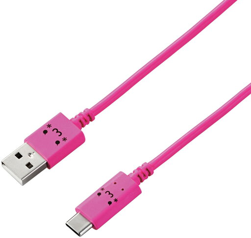 ELECOM エレコム USB2.0ケーブル(顔付き、A‐C) 1.2m MPA-FAC12CPN ピンク ELECOM エレコム USB2.0ケーブル(顔付き、A‐C) 1.2m MPA-FAC12CPN ピンク