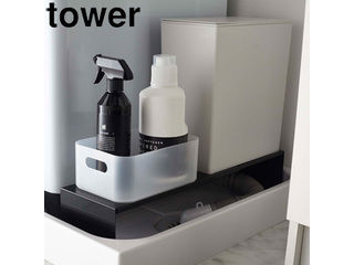 yamazaki tower YAMAZAKI 山崎実業 伸縮　洗濯機隙間ラック　タワー　ブラック tower tower-r