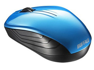 BUFFALO バッファロー 無線 BlueLED 3ボタン スタンダードマウス ブルー BSMBW107BL
